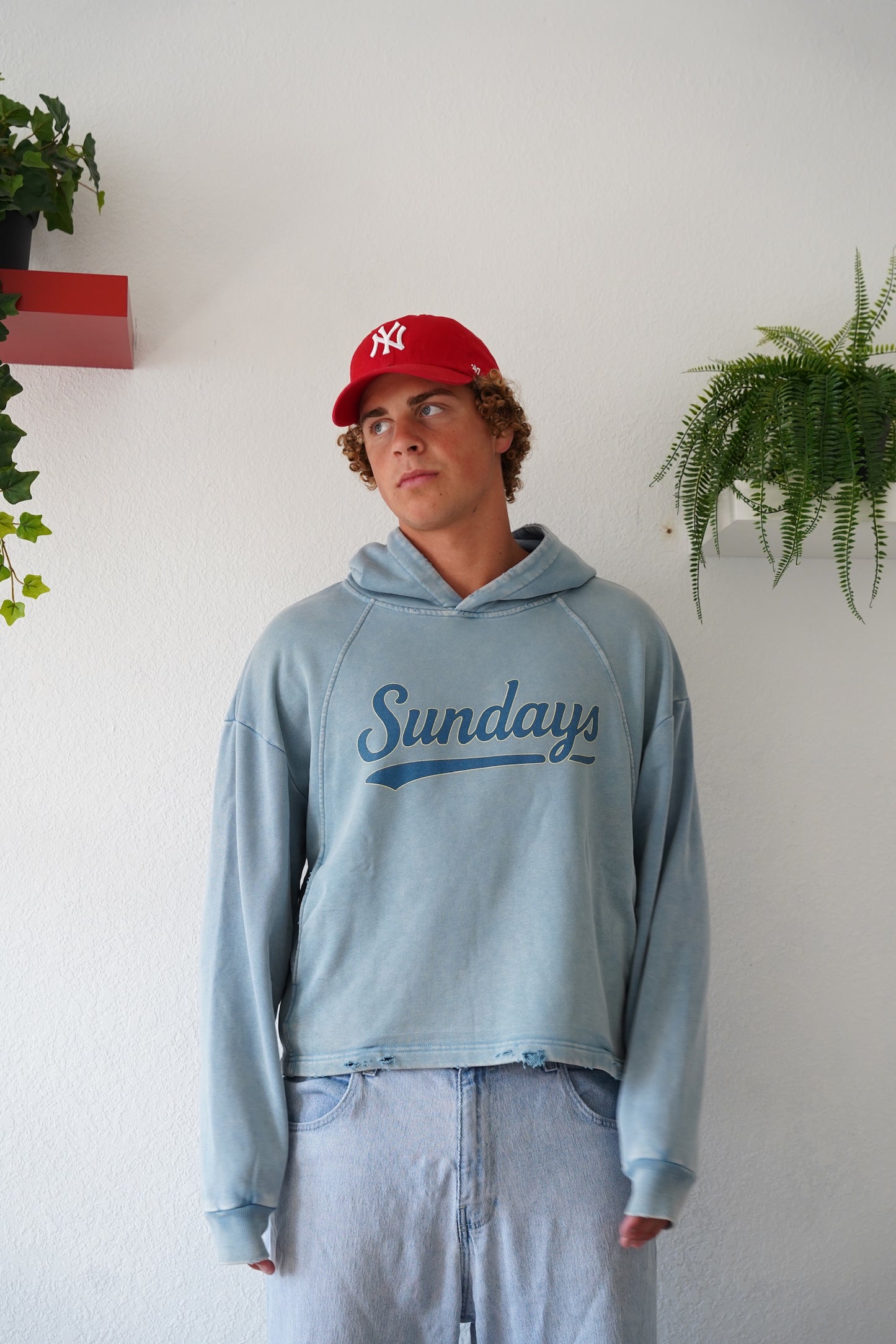 " SUNDAYS" boxy hoodie