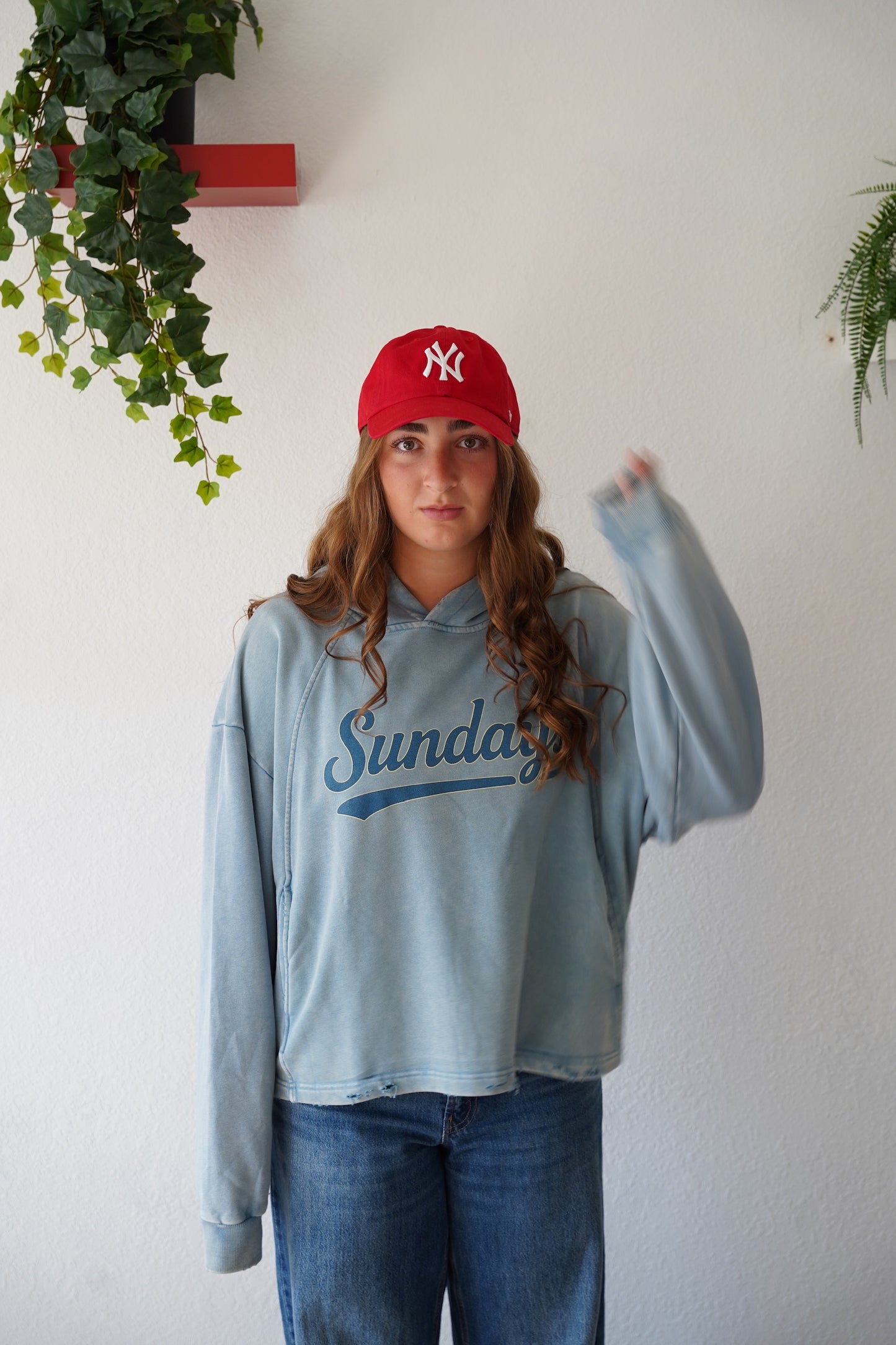 " SUNDAYS" boxy hoodie