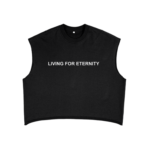 "LIVING4LIFE" boxy cutoff
